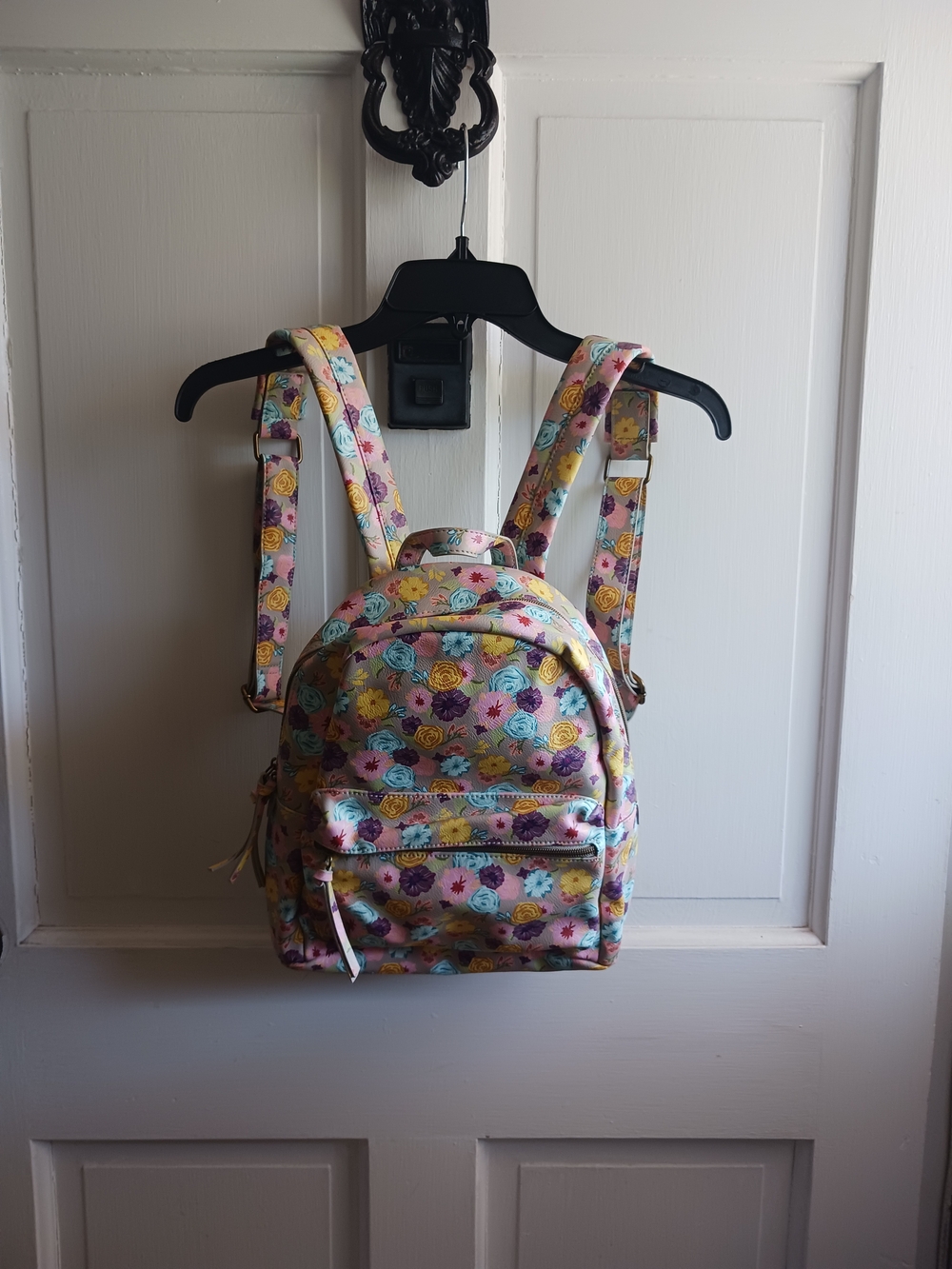 Kohl's Faux Leather Floral Mini Backpack Purse Bohemian Boho Hippie Flower Child